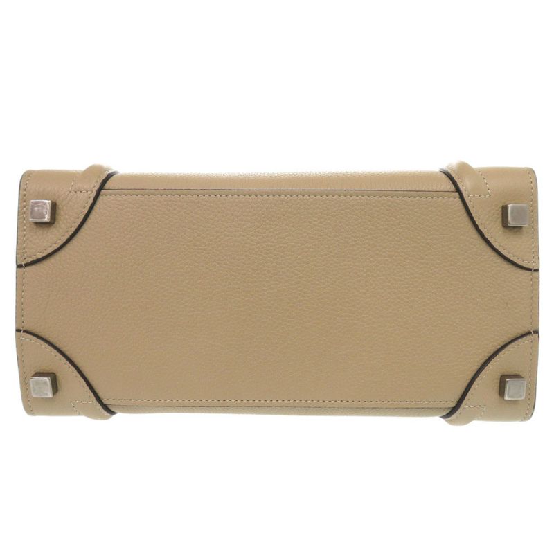 Celine Luggage Micro Shopper Leather Beige Handbag 1112 Celine