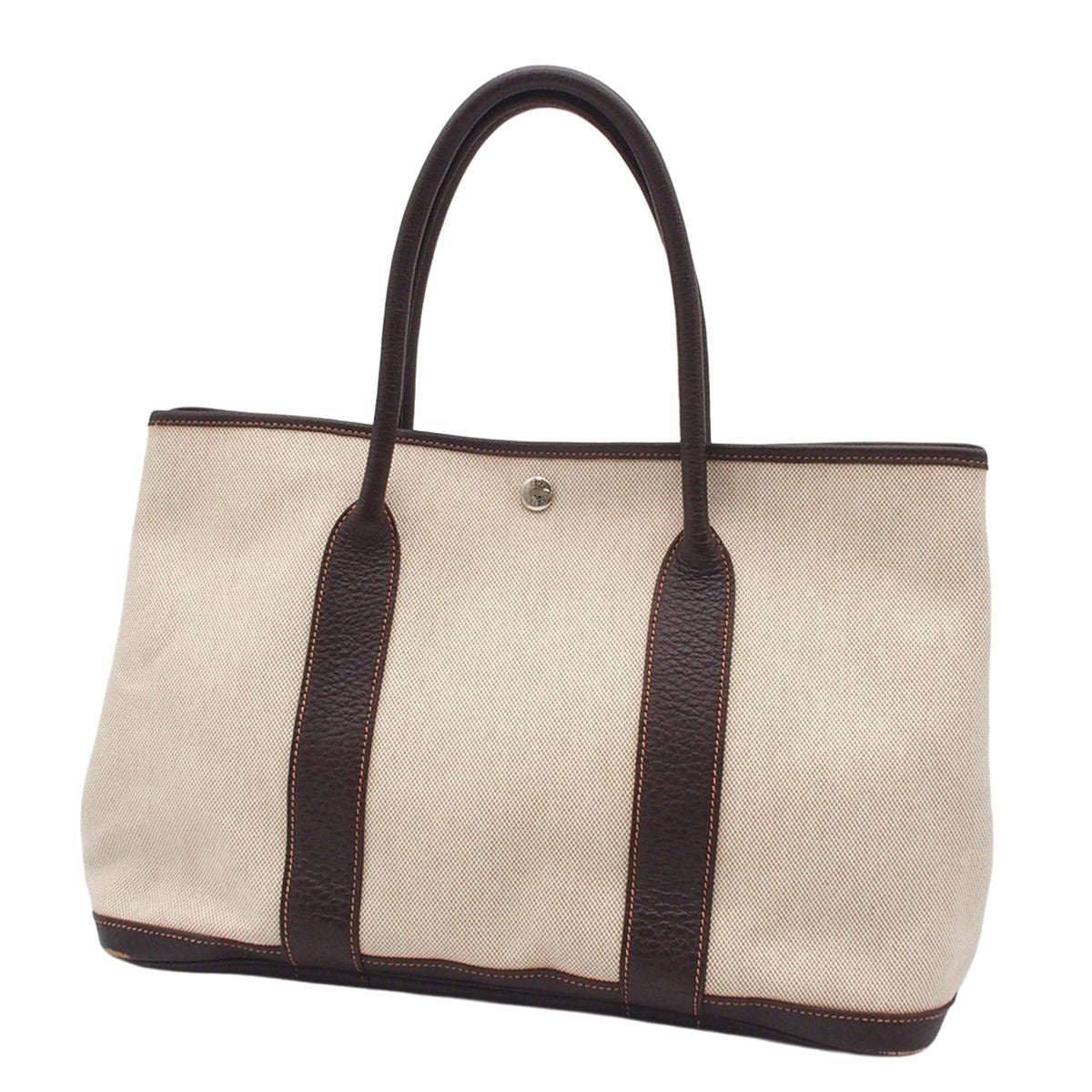 Hermes Garden Party PM Natural Brown Silver Toile Buffalo Tote Bag — view 2