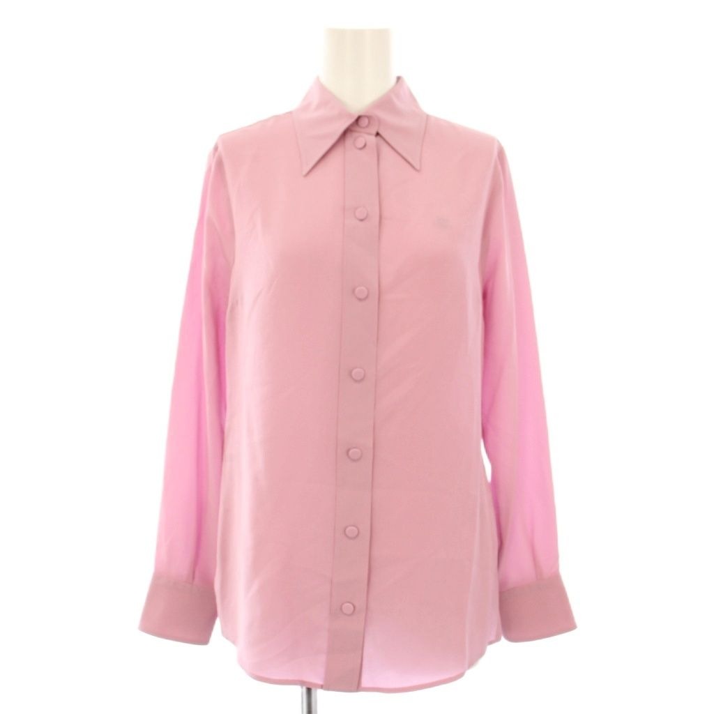 Gucci Cutter Shirt Blouse Long Sleeve Interlocking Embroidery 36 Pink