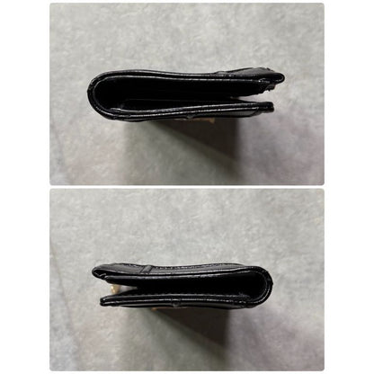 Christian Dior Ama Patent Leather Fold Wallet Card Case Coin Compact — view 7