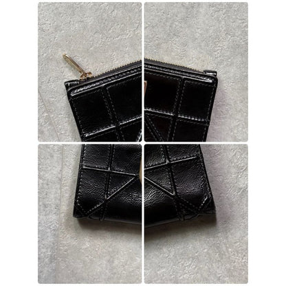 Christian Dior Ama Patent Leather Fold Wallet Card Case Coin Compact — view 8