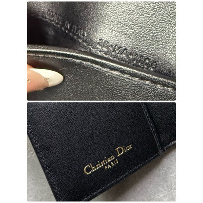 Christian Dior Ama Patent Leather Fold Wallet Card Case Coin Compact — view 9