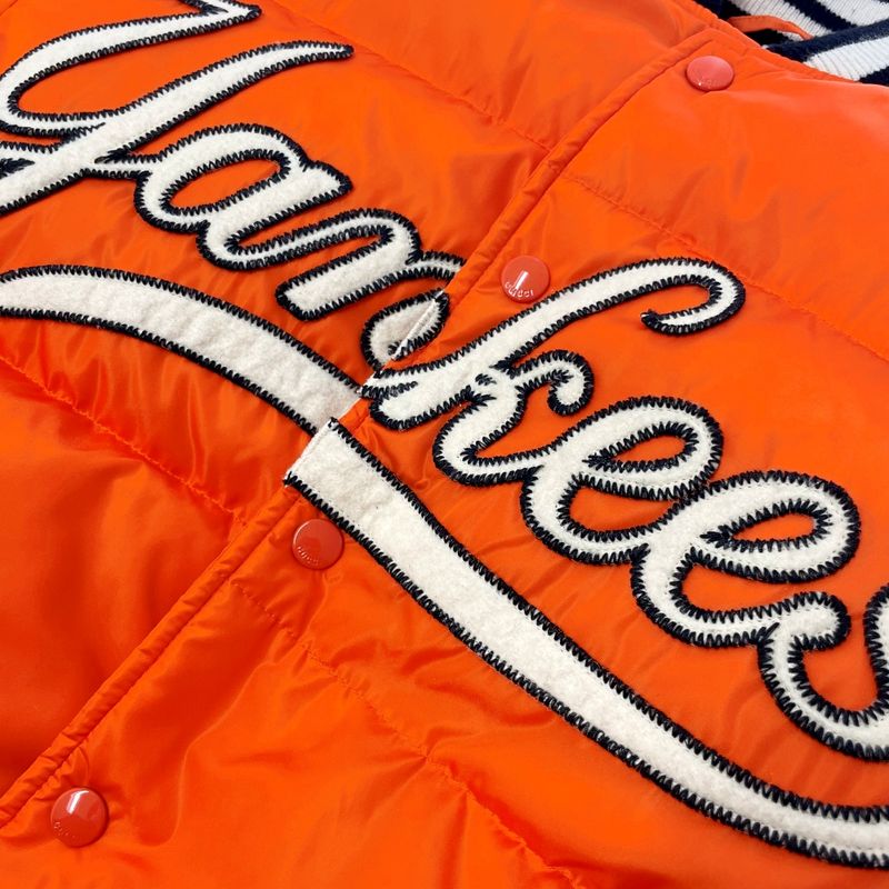 Gucci × New York Yankees Down Jacket Orange 368180