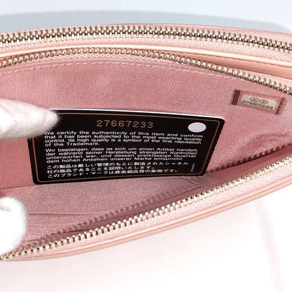 Chanel Chain Wallet Coco Mark Leather Pink A84450