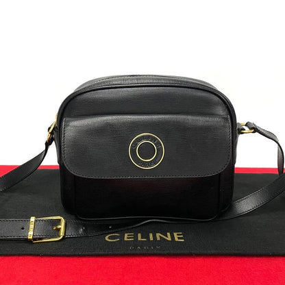 Celine Vintage Circle Logo Hardware Leather Mini Shoulder Bag