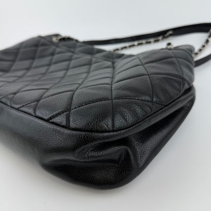 Chanel CC Logo Quilted Shoulder Bag Black Leather Vintage — view 16