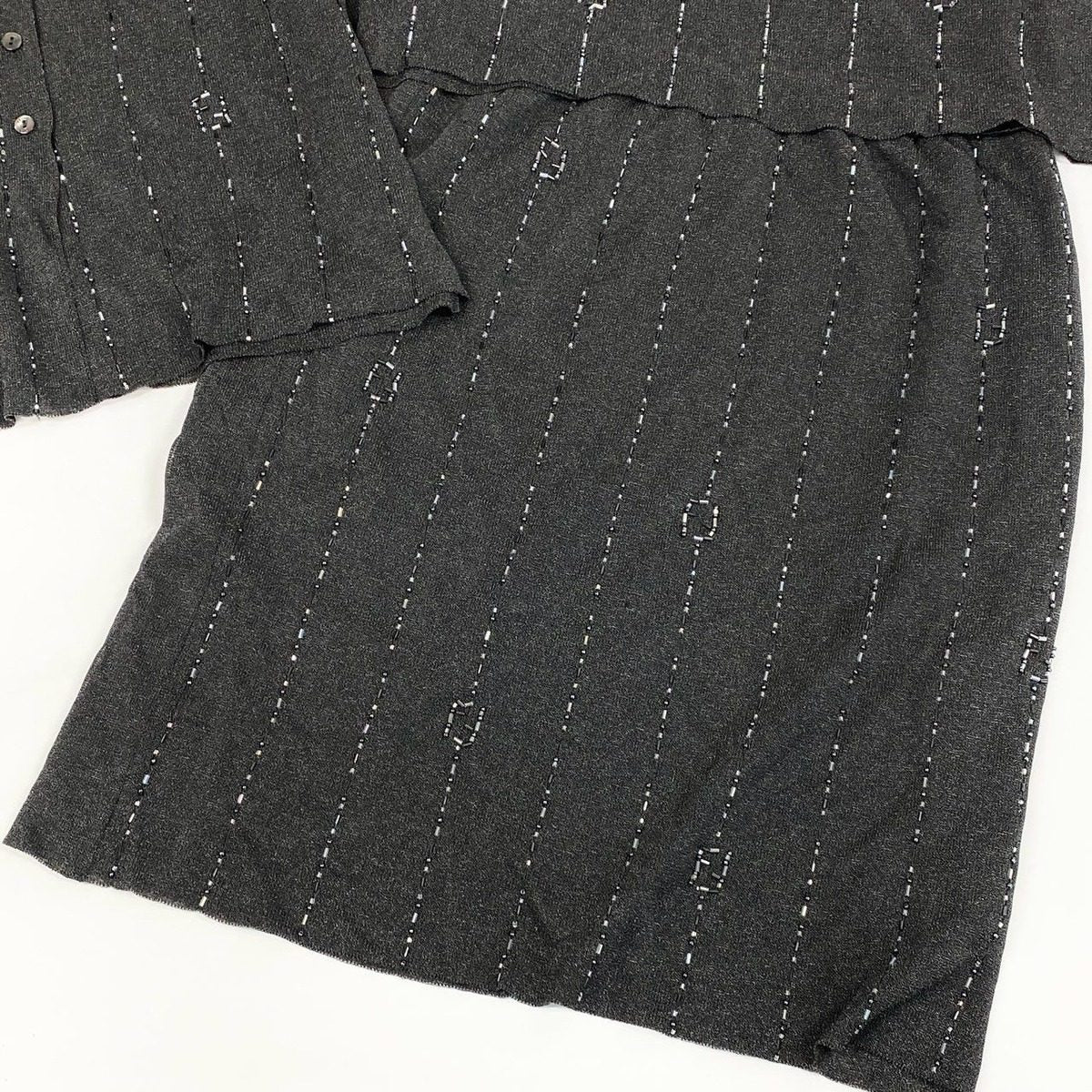 Fendi Vintage Visual Fflogo Knit Set 3 Piece Set 46 Gray Sweater — view 6