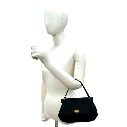 Chanel Logo Turnlock Quilted Cotton Leather — view 2