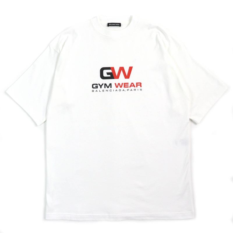 Balenciaga 620969 TIVD GYM WEAR Gymwear 100% Cotton Crew Neck Oversized Short