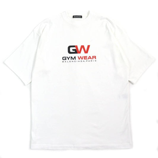 Balenciaga 620969 TIVD GYM WEAR Gymwear 100% Cotton Crew Neck Oversized Short