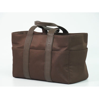 Hermes Acapulco MM Toile Chevron Tote Brown — view 2