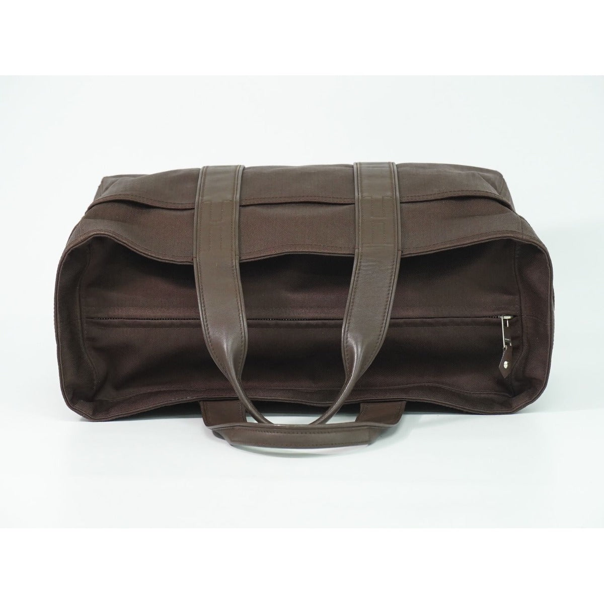 Hermes Acapulco MM Toile Chevron Tote Brown — view 5