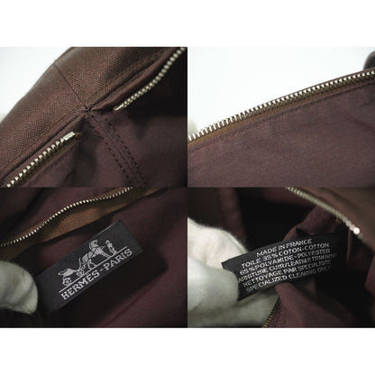 Hermes Acapulco MM Toile Chevron Tote Brown — view 9
