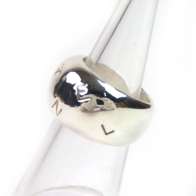 Chanel Sv925 Logo Engraved Wide Ring - Ring Accessory Silver Size Approx 11