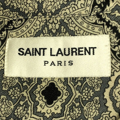 Saint Laurent Paris 19ss Paisley Jacquard Lace-Up Short Sleeve Shirt 548965