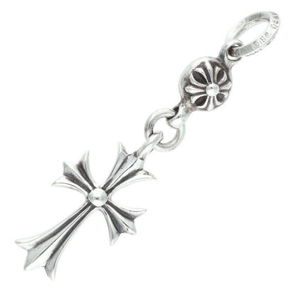 Chrome Hearts Tny CH Crs 1 Ball Tiny Ch Cross Charm Silver Necklace Top