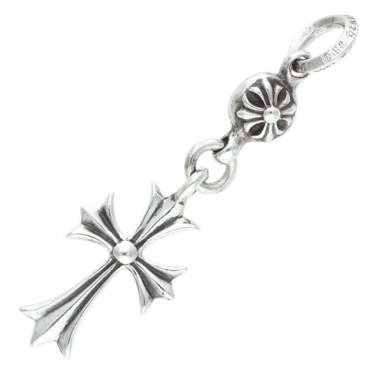 Chrome Hearts Tny CH Crs 1 Ball Tiny Ch Cross Charm Silver Necklace Top