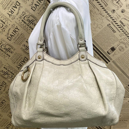 Gucci Handbag Ski GG Leather White Abbey Formal Travel — view 3