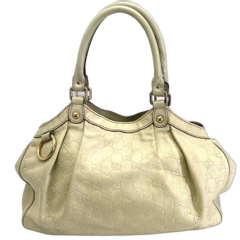 Gucci Handbag Ski GG Leather White Abbey Formal Travel