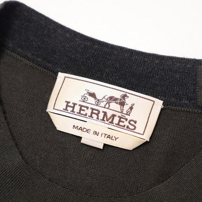 Hermes Sweater Size M Long Sleeve Knit Sweater Crew Neck Saddle