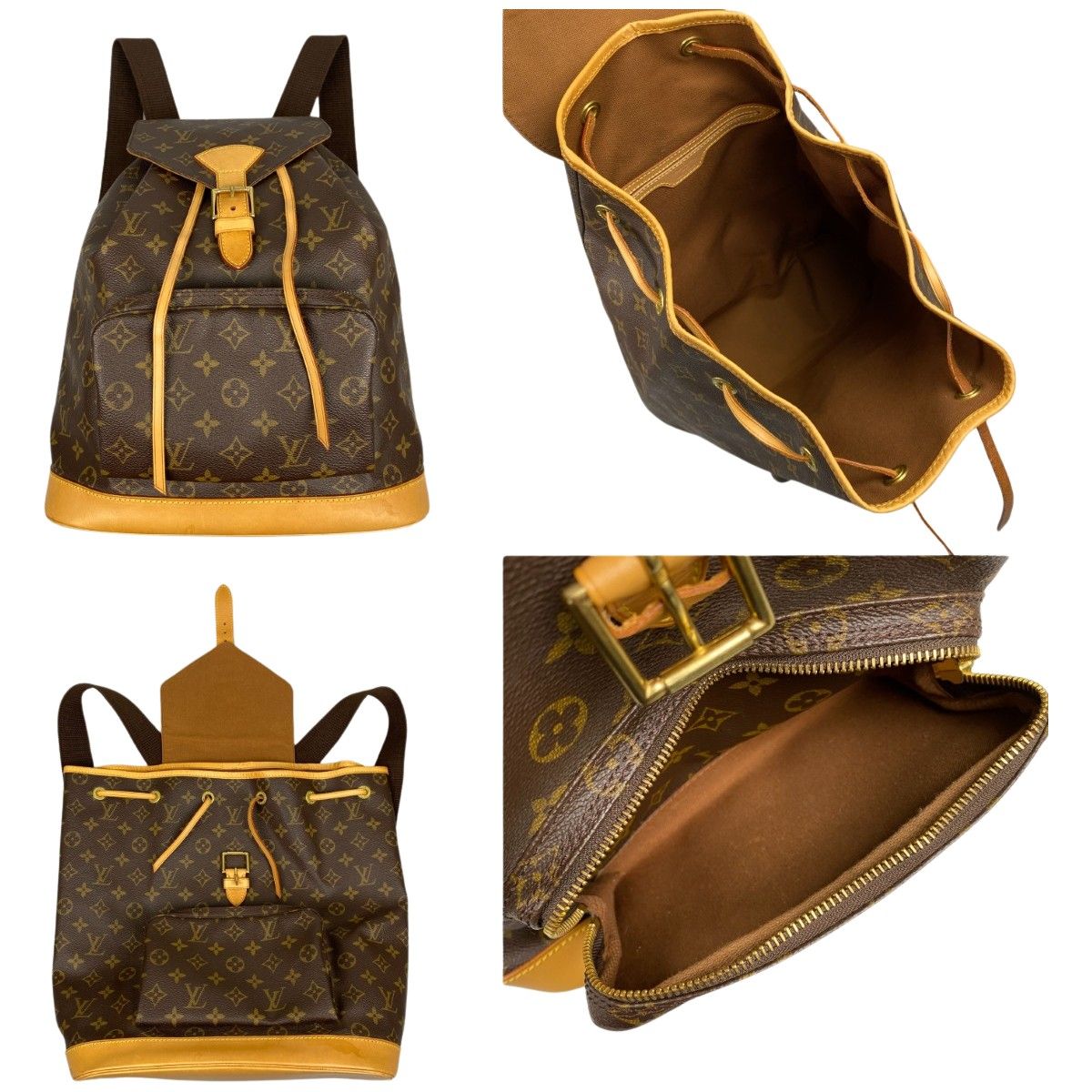 Louis Vuitton Monogram Monsouris GM Rucksack M51135 Brown