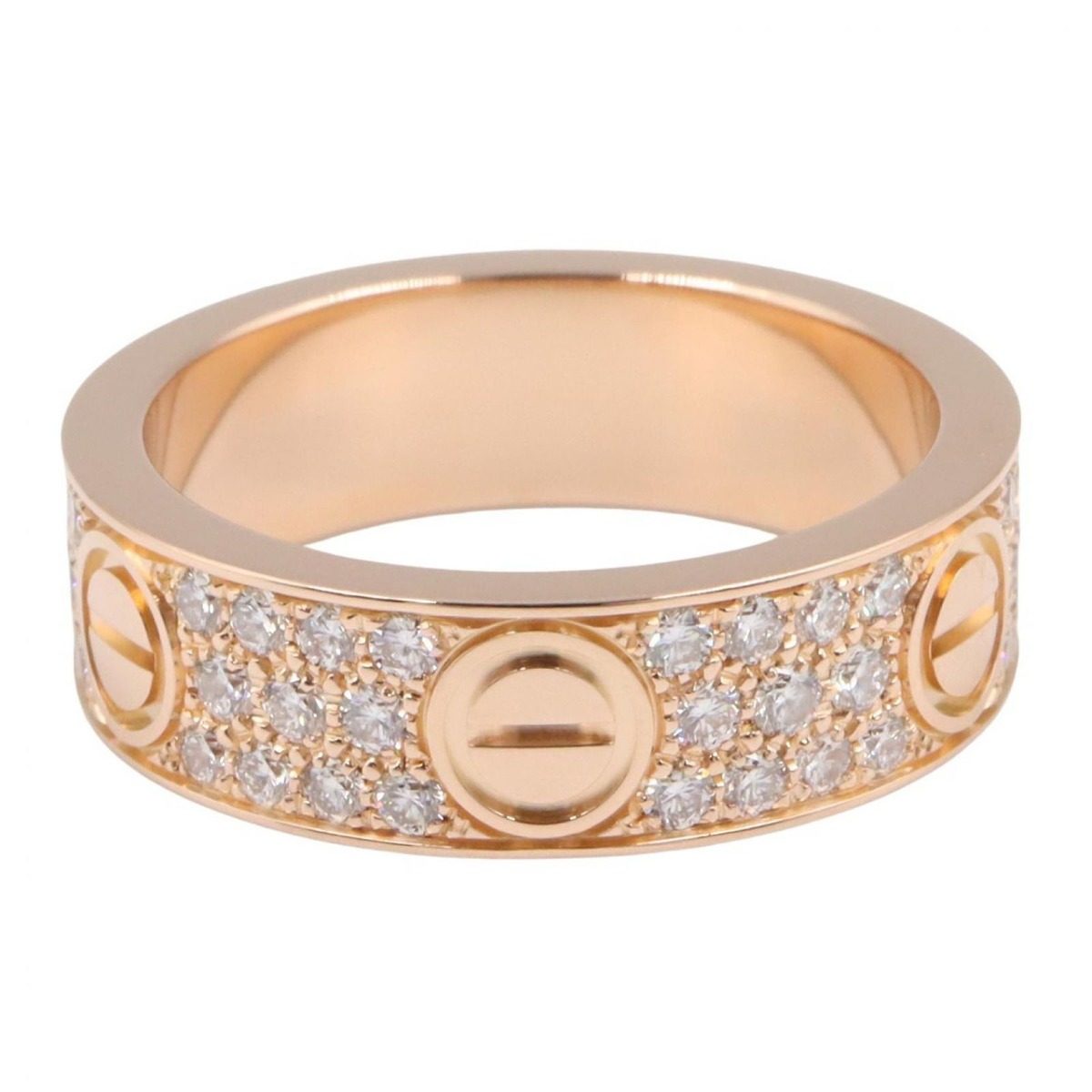 Cartier Ring Love Pave Diamond 18k Pink Gold — view 2