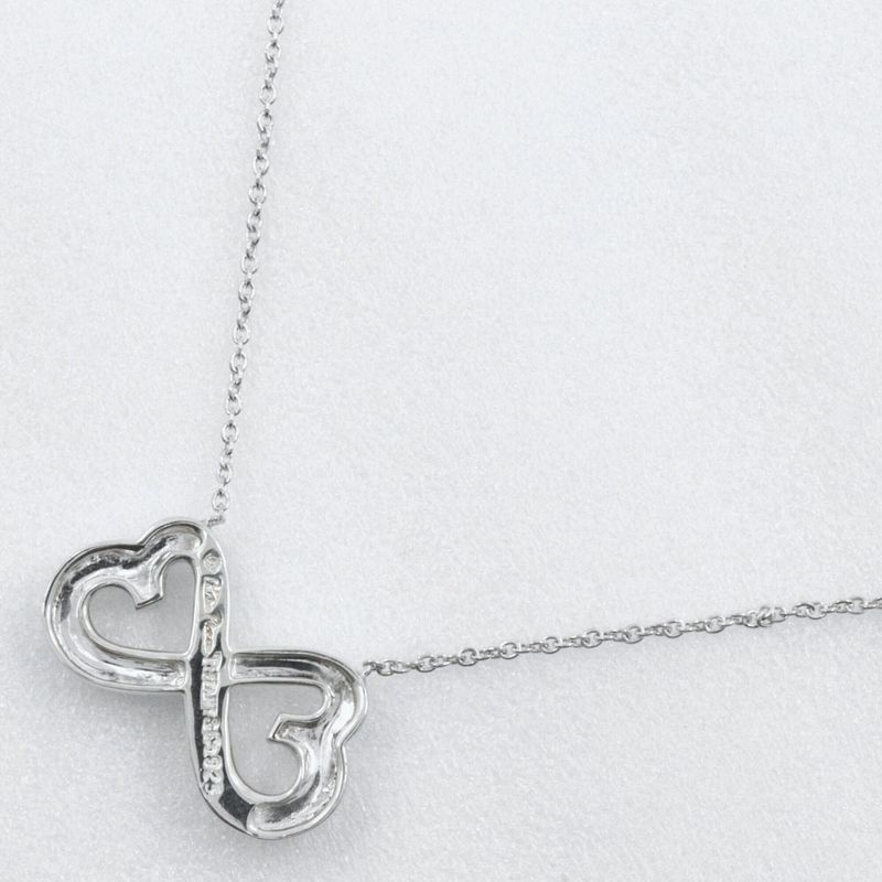 Tiffany & Co Double Rubbing Heart Paloma Picasso 925 Silver Ladies 4.5g Necklace