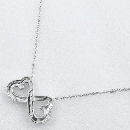 Tiffany & Co Double Rubbing Heart Paloma Picasso 925 Silver Ladies 4.5g Necklace