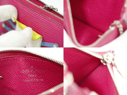 Authentic Louis Vuitton LV Pochette Cles Tribal Mask Epi Leather Coin Case