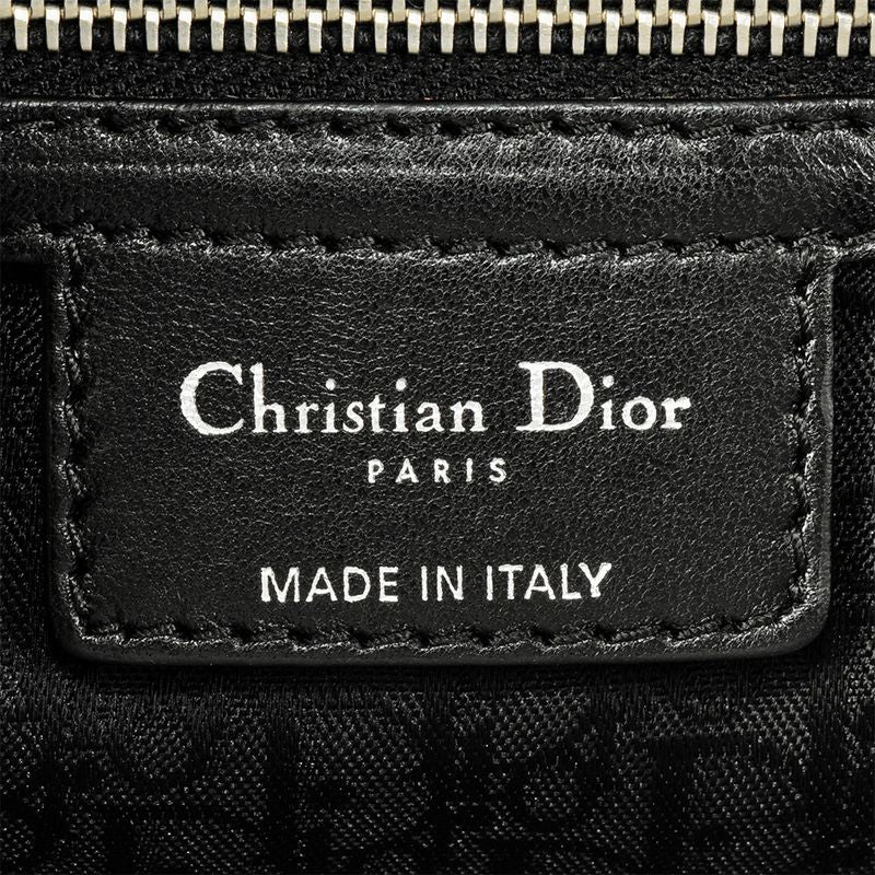 Dior Lady Dior Tote Bag Leather Black Silver Hardware