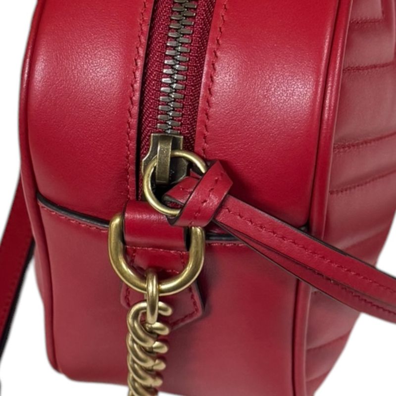 Gucci GG Marmont Shoulder Bag Leather 447632 Red Ladies Gucci  Gucci