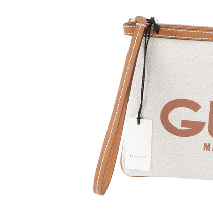 Gucci Logo Print Leather Clutch Pouch Business — view 2