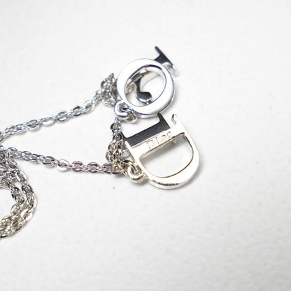 DIOR Necklace Crystal Rhinestone Logo Silver 20250901 Ra5899