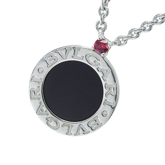 Bvlgari Bulgari Save The Children Onyx Ruby Necklace 356910 Sv925 Silver Onyx