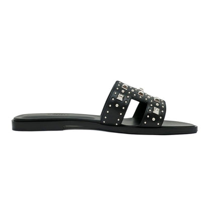 Hermes Oran Studded Sandals Size 38 Black Women's Apparel Women's Shoes