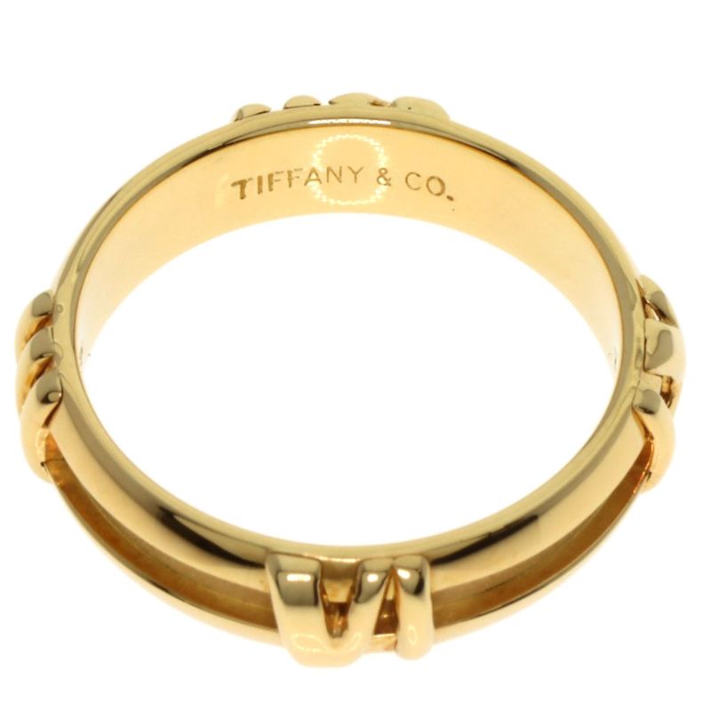 Tiffany & Co Atlas Numérique Ring 18K Yellow Gold Ladies