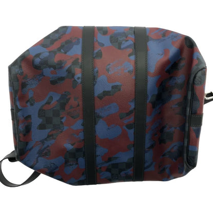 Louis Vuitton Du1176 Damier Camouflage Keepall Bandoliere 45 Boston Bag - Blue