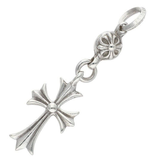 Chrome Hearts Tny CH Crs 1 Ball Tiny Ch Cross Charm Silver Necklace Top