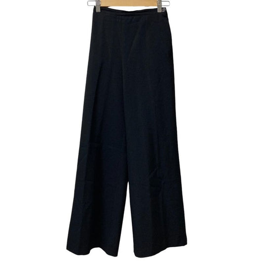 Chanel Coco Mark Button Wide Pants Size 34 Black