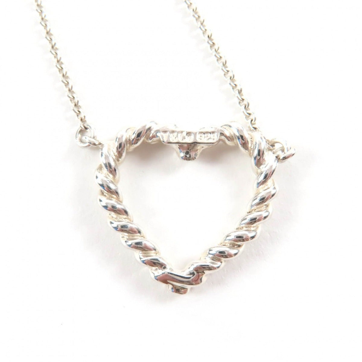 Tiffany & Co. 925 Heart Twist Necklace Pendant Silver — view 2