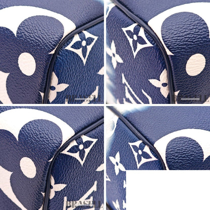 Louis Vuitton Speedy Bandouliere Bag Handbag Blue White Bag Shoulder — view 7