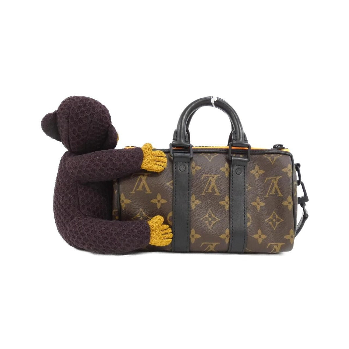 Louis Vuitton Monogram Keepall XS Boston Bag Brown Marron Black — view 2