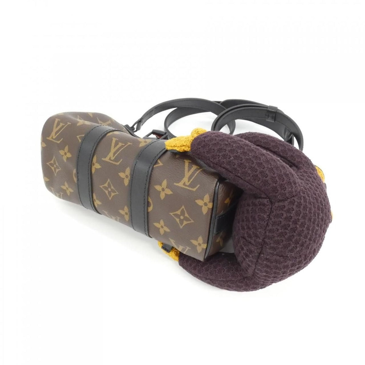 Louis Vuitton Monogram Keepall XS Boston Bag Brown Marron Black — view 3