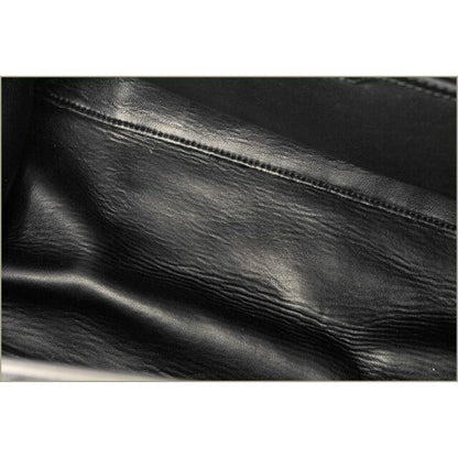 Celine Shoulder Bag Trapeze Wool Leather Black Gold Hardware — view 8