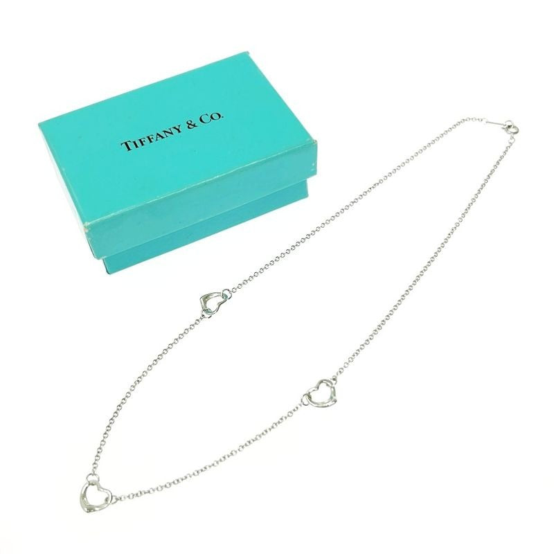 Tiffany & Co Silver Open Heart 3 P Necklace 3.3 g 925 Engraved