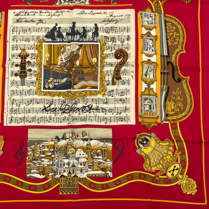 Hermes Carre 90 In Salzburg Red Scarf In Salzburg Silk