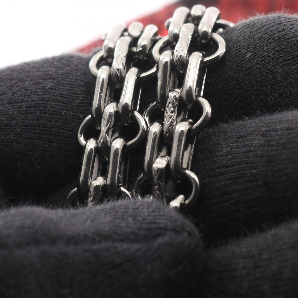 Chanel Shoulder Bag 2.55 Quilted Mademoiselle Chain Double Flap Red Black Plaid — view 9
