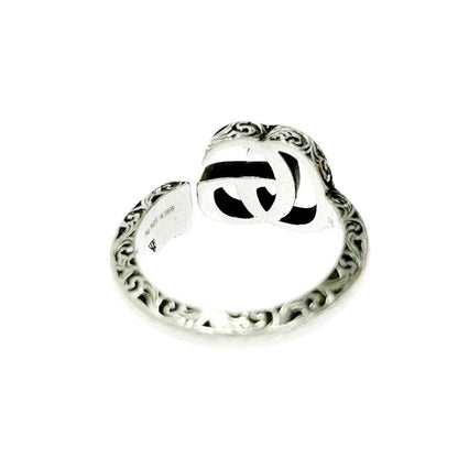 Gucci Silver Arabesque GG Engraved Edge Key Ring 5.6g 925 Engraved 394052 Ring