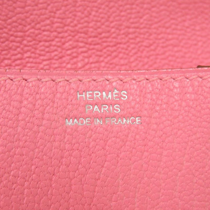 Hermes Le Van Cattle Chèvre Pink X Engraved 0449 Coin Case Hermes