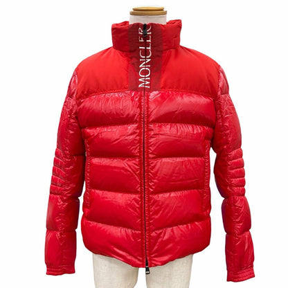 Moncler Bruel Logo Button Hooded Double Zip Up Jacket Red 3